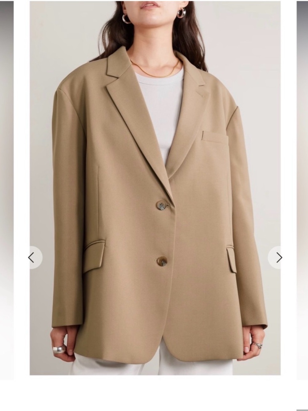 The Frankie Shop Bea Oversized Blazer Latte Small